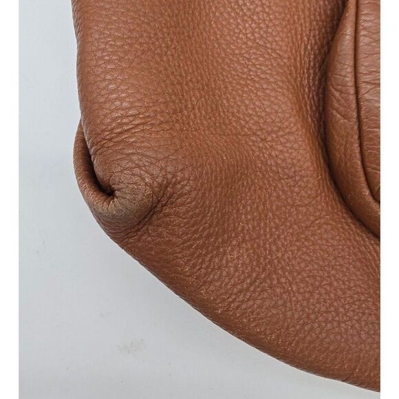 Michael Kors Brown Leather Hobo Bag With Front Buckle Pocket & Dual Handles - Picture 3 of 9